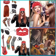 Alia Halloween 80s 90s Disco Rock Heavy Metal Costume Punk Gothic Rocker Costume Set