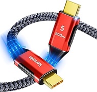 USB4 80Gbps for Thunderbolt 5 Cable 6FT, 8K 165Hz, 4K 540Hz, 16K 60Hz, Triple 4K 144Hz, 120Gbps Band