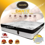 Free Shipping / Lucrezia Dante (12 inch) Pocket Spring Mattress / Tilam / 床垫 / ( Single / Super Sing