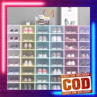 AI-C158 Rak Sepatu Plastik Susun Kotak Sepatu Lipat Transparan Tebal Shoes Storage Box Organizer