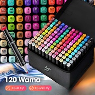 Touch Juchen Dual Side Fine Art Brush Art Marker Set 120 Colors - CY-006