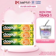 Combo 3 Kem đánh răng dạng gel sạch khuẩn Closeup Thơm Mát Tự Nhiên Dầu Quất Thảo Dược 230g