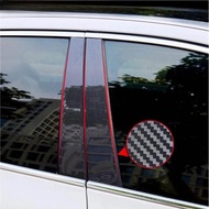 POSSBAY 10Pcs Carbon Fiber Look Car Pillar Posts Door Stickers Trims Cover for Subaru Crosstrek XV 2018 2019-2023 Styling Accessories
