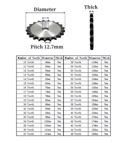 1pcs 08B 10-25 Teeth Flat Chain Sprocket A3 Steel Flat Piece Chain Sprocket Industrial Drive Sprocke