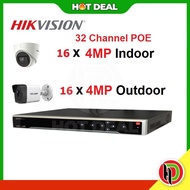 Full Set Hikvision 32 Channel 4MP POE CCTV Package With 32 x 4MP POE Camera - Hikvision 32 Channel C