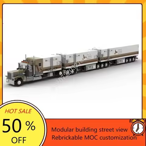 1998PCS High-Tech Mechanical MOC Peterbilt 379Truck Offroad Truck Electric Engineering Vehicle Model