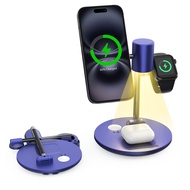 ชาร์จไร้สายแบบแม่เหล็ก 25W 3-in-1 สำหรับ iPhone 16 Apple S10 Samsung Galaxy Watch7 นาฬิกา หูฟัง ชาร์