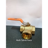 Ball Valve / Stop Valve / Brass Water Tap / Brass 3 Way / 3 Lines / Three Way Thread 3/4" inch DN20