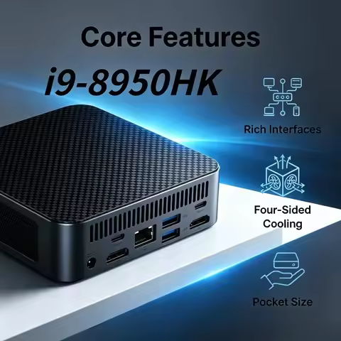 2026 High Performance Mini PC Intel Core i9-8950HK 16GB RAM 1TB 2TB SSD WiFi6 Portable Gaming Comput