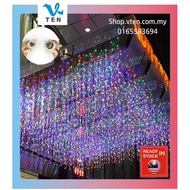 4x0.6Meter RGB 120Leds LED Curtain Light Icicle String Light Lampu LED Lampu Langsir Youtuber Decora