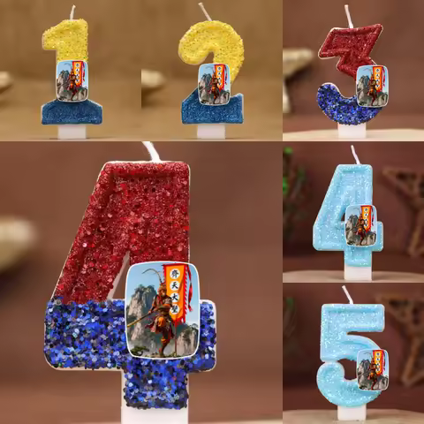 Eastern Mythology Monkey King Birthday Cake Topper Decorated Digital Candle Children Delicate 0-9 Nu