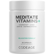 Codeage Meditate Vitamins+ Supplement - CognatiQ, DHH-B, ,, Organic Mushrooms, Blueberries - BDNF Br
