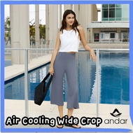 [Andar] Air Cooling Wide Crop Leggings | Effortless Comfort & Style | Breathable Lightweight | Cooli