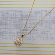 Nathan - kalung liontin wanita dewasa Emas Muda 5. gram Model Elegan Kalung Permata Full Oval  Lapis