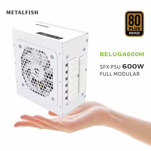 METALFISH SFX 80Plus Bronze 500/600/750W White Power Supply Full-Modular For Mini ITX Chassis Small 