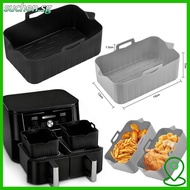 SUCHENSG Air Fryer Baking Tray, Silicone Reusable Air Fryer Basket, Rectangle Rectangle Basket Conta