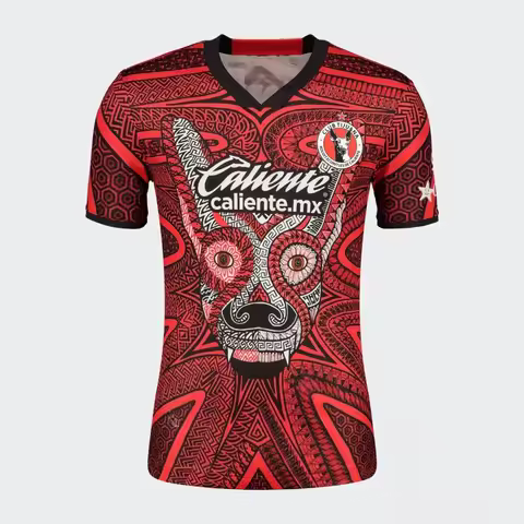 Tijuana Special Print Football Jersey Mexico Soccer Shirt Aztec Dog Totem / Crackle Pattern Fan Spor