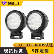CE ECE R10 Certified High Power 48W Round Floodlight 24V Truck Engineering Vehicle Light LED Work Li
