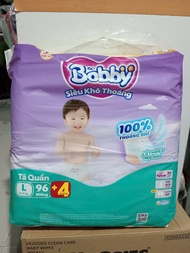(Tặng 4 miếng) Tã quần Bobby Mega Jumbo L96 gạo non