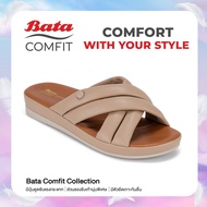 Bata บาจา Comfit รองเท้าแตะเพื่อสุขภาพแบบสวม รองรับน้ำหนักเท้า สำหรับผู้หญิง รุ่น RIDE FIT สีน้ำตาล 6018134 สีดำ 6016134