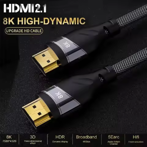 HDMI2.1 8K Copper Cable High Speed 8K 60Hz 4K 120Hz HDR eARC Computer Monitor Cable for Splitter Swi