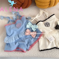 ALENA  baju budak perempuan viral 2023 seluar kanak kanak perempuan Children's Clothing Girls Suit Summer Dress Solid Color Camisole Shorts Baby Girl Two-piece Set girls shorts