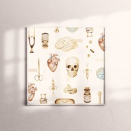 複製畫-Good Old Days | 腦,心臟,骷髏,骨頭,針筒,聽診器, 藥丸