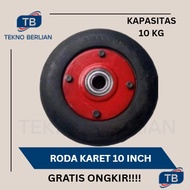 Trolley Wheel Rubber Wheel Dead Lori 10" SWALLOW 1000 kg 2 Bearings Trolley Wheel Cart 10 Inch