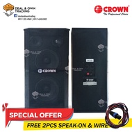 Crown BF-885 500W 3 Way Karaoke Baffle Speaker (2PCS) 2021 Latest Model
