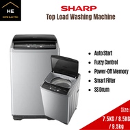 Sharp 7.5kg / 8.5kg / 9.5kg Top Load Washing Machine Mesin Basuh Mesin Cuci ES721X ES821X ES921X