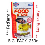 (BIG PACK 250g) Hikari FOOD STICKS JAPANESE QUALITY-Top-Feeding Carnivores A Scientific Diet For Arowana