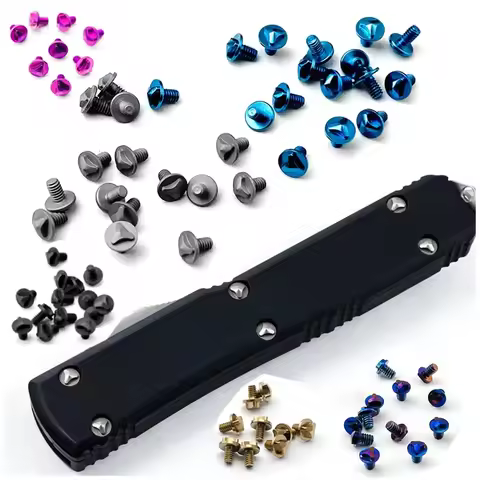 8pcs/lot CNC Custom TC4 Titanium Alloy Material Fold Knife Handle Triangle Screws for Microtech UTX-