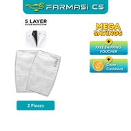 PM2.5 Activated Carbon Mask Filter 2 Pieces [ Filter only, PM 2.5, Face Mask Filter ]