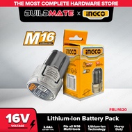 BUILDMATE Ingco 16V Rechargeable Lithium-Ion Battery Pack / 1.3A M16 Battery Charger Cordless Power 