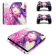 OSHI NO KO Decal PS4 slim Skin Sticker For Playstation 4 slim Console protection film and 2Pcs Controller Protective skins