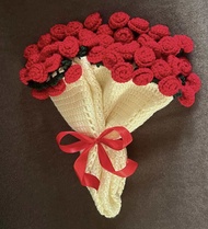ช่อดอกกุหลาบ Crochet rose flower bouquet blanket flower bouquet handmade bouquet rose flower bouquet