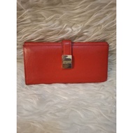 MERAH Preloved Icino Red Long Women's Wallet Beautiful Genuine Leather Wallet Women's Party Wallet/ 