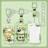 Cartoon Cartoon Student Campus Card Holder School Bag Pendant Metal Buckle Retractable Rope Bus Subw