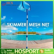【HCS】Swimming Pool Skimmer Net w/Telescopic Pole Ponds Cleaning Debris Leaf Rake