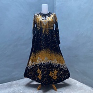 Baju Gamis Anak Perempuan Syari Lebaran Twill Pekalongan Tali Samping Resleting Sleting Depan Motif 