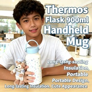 Tumbler Mug Tumbler Thermos Tahan Sejuk Flask Handheld for 900ml Girl Tumbler Thermal Cartoon Cute S