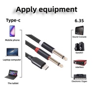 GENUG USB C to 6 35mm 1 4inch TRS Cable for Headphone Mixing Consoles 100 200 300cm