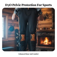 D3O Ski Pelvic Protection Pants, Integrated Knee Guard, Unisex, Moisture-Wicking, Impact-Resistant