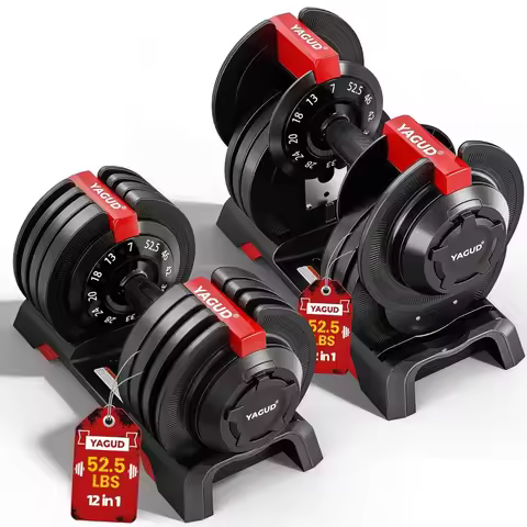 Adjustable Dumbbell Set 52.5/90 lbs Fast Weight Change Home Gym Fitness Equipment, Custom