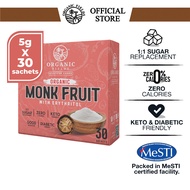 ORGANIC FIELDS Monk Fruit Sweetener with Erythritol 5gm sachets | Zero Calorie Monk Fruit Sugar