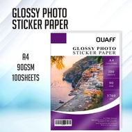 100 sheets/pack QUAFF Photo Sticker Paper A4 size ( 90gsm - 135gsm)