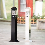 HY/💯Outdoor Stainless Steel Vertical Ashtray Hotel Shopping Mall Smoking Area Cigarette Butt Column Cigarette Holder Col