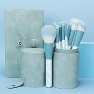 12 Makeup Brush Set Blue Super Soft Hair with Storage Tube Full Set Pattern Clear Sky Makeup Brush