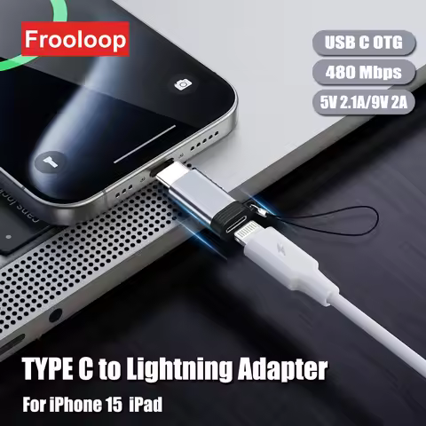 USB C To Lightning OTG Adapter For iPhone 15 iPad Pro Type-C Male 8 Pin Female Data Transfer 9V 2A Q