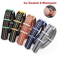 22mm Nylon Strap for Swatch X Blancpain for Fifty Fathoms Five Ocean Men Women Canvas Sport Bracelet Watch Band Metal Buckle
